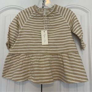 Rylee Cru Striped Swing Baby Dress with Peplum Hem